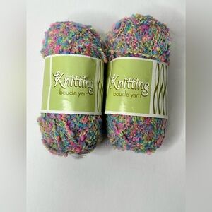 Knitting Boucle Yarn by DGI #1600‎ 1.7oz Acrylic/Polyester Pastel Multicolor New